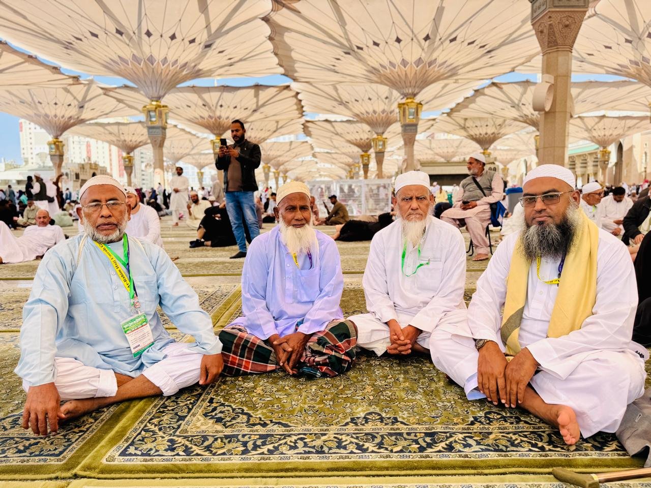 At the Prophet's Mosque after prayer